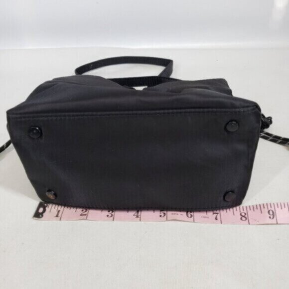 Zara Black Nylon Drawstring  Lunch Bag Crossbody Double Handles Back to School - Picture 9 of 13